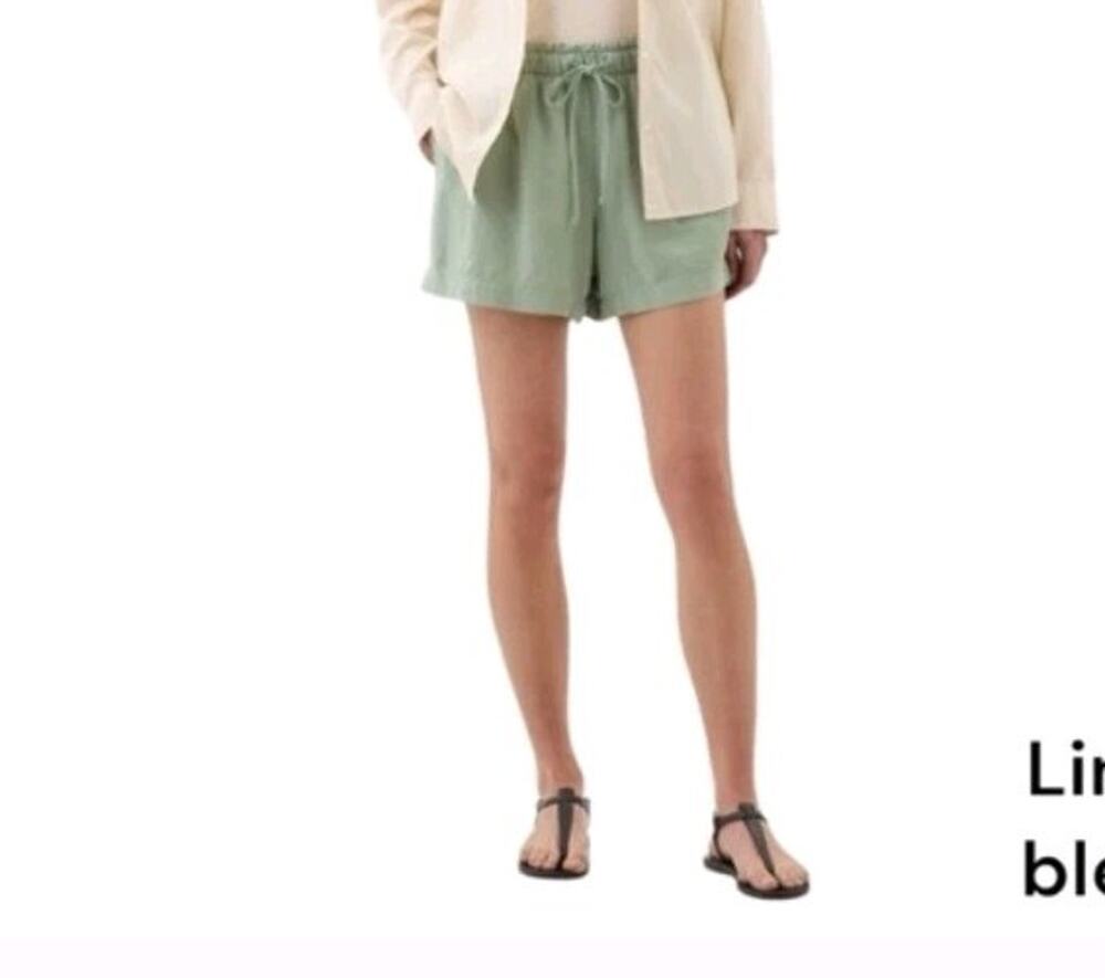 GAP Mid Rise Easy Linen-Blend Pull-On Shorts Sz Small